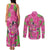 Aloha Hawaii Christmas Couples Matching Tank Maxi Dress and Long Sleeve Button Shirt Mele Kalikimaka Chill Flamingo Palaka Quilt Motifs - Polynesian Pride