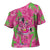 Aloha Hawaii Christmas Cross Shoulder Shirt Mele Kalikimaka Chill Flamingo Palaka Quilt Motifs - Polynesian Pride