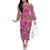 Aloha Hawaii Christmas Family Matching Off The Shoulder Long Sleeve Dress and Hawaiian Shirt Mele Kalikimaka Chill Flamingo Palaka Quilt Motifs - Polynesian Pride