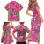Aloha Hawaii Christmas Family Matching Short Sleeve Bodycon Dress and Hawaiian Shirt Mele Kalikimaka Chill Flamingo Palaka Quilt Motifs - Polynesian Pride