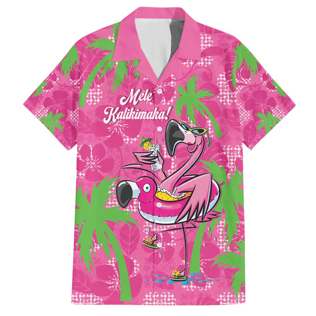 Aloha Hawaii Christmas Family Matching Short Sleeve Bodycon Dress and Hawaiian Shirt Mele Kalikimaka Chill Flamingo Palaka Quilt Motifs - Polynesian Pride