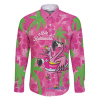 Aloha Hawaii Christmas Family Matching Tank Maxi Dress and Hawaiian Shirt Mele Kalikimaka Chill Flamingo Palaka Quilt Motifs - Polynesian Pride