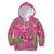 Aloha Hawaii Christmas Kid Hoodie Mele Kalikimaka Chill Flamingo Palaka Quilt Motifs - Polynesian Pride