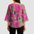 Aloha Hawaii Christmas Kimono Sleeve Blouse Mele Kalikimaka Chill Flamingo Palaka Quilt Motifs - Polynesian Pride