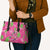 Aloha Hawaii Christmas Leather Bag Mele Kalikimaka Chill Flamingo Palaka Quilt Motifs - Polynesian Pride