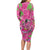 Aloha Hawaii Christmas Long Sleeve Bodycon Dress Mele Kalikimaka Chill Flamingo Palaka Quilt Motifs - Polynesian Pride