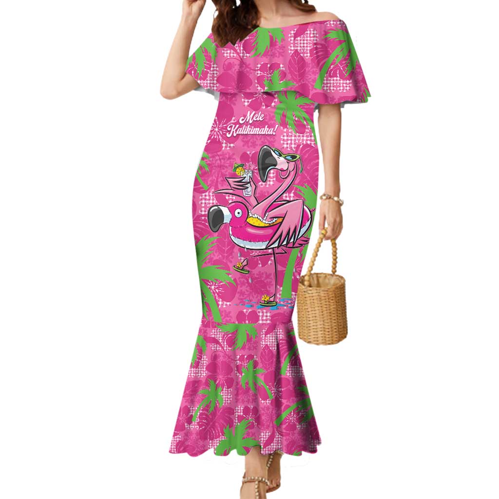 Aloha Hawaii Christmas Mermaid Dress Mele Kalikimaka Chill Flamingo Palaka Quilt Motifs