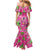 Aloha Hawaii Christmas Mermaid Dress Mele Kalikimaka Chill Flamingo Palaka Quilt Motifs - Polynesian Pride