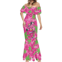 Aloha Hawaii Christmas Mermaid Dress Mele Kalikimaka Chill Flamingo Palaka Quilt Motifs - Polynesian Pride