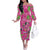 Aloha Hawaii Christmas Off The Shoulder Long Sleeve Dress Mele Kalikimaka Chill Flamingo Palaka Quilt Motifs - Polynesian Pride
