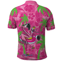 Aloha Hawaii Christmas Polo Shirt Mele Kalikimaka Chill Flamingo Palaka Quilt Motifs - Polynesian Pride