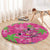 Aloha Hawaii Christmas Round Carpet Mele Kalikimaka Chill Flamingo Palaka Quilt Motifs - Polynesian Pride