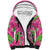 Aloha Hawaii Christmas Sherpa Hoodie Mele Kalikimaka Chill Flamingo Palaka Quilt Motifs - Polynesian Pride