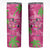 Aloha Hawaii Christmas Skinny Tumbler Mele Kalikimaka Chill Flamingo Palaka Quilt Motifs - Polynesian Pride