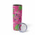 Aloha Hawaii Christmas Skinny Tumbler Mele Kalikimaka Chill Flamingo Palaka Quilt Motifs - Polynesian Pride