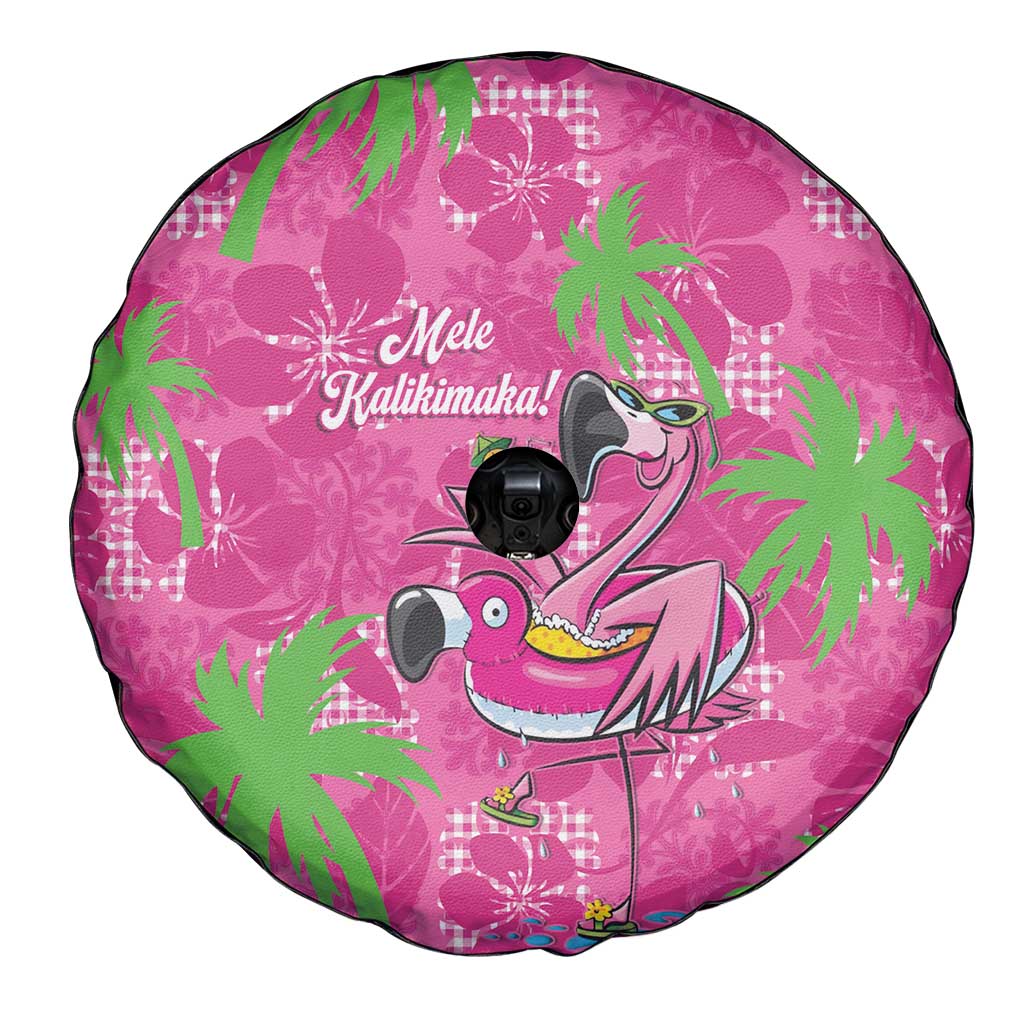 Aloha Hawaii Christmas Spare Tire Cover Mele Kalikimaka Chill Flamingo Palaka Quilt Motifs - Polynesian Pride