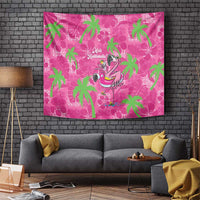Aloha Hawaii Christmas Tapestry Mele Kalikimaka Chill Flamingo Palaka Quilt Motifs - Polynesian Pride