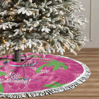 Aloha Hawaii Christmas Tree Skirt Mele Kalikimaka Chill Flamingo Palaka Quilt Motifs - Polynesian Pride