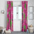 Aloha Hawaii Christmas Window Curtain Mele Kalikimaka Chill Flamingo Palaka Quilt Motifs - Polynesian Pride