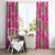 Aloha Hawaii Christmas Window Curtain Mele Kalikimaka Chill Flamingo Palaka Quilt Motifs - Polynesian Pride