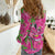 Aloha Hawaii Christmas Women Casual Shirt Mele Kalikimaka Chill Flamingo Palaka Quilt Motifs - Polynesian Pride