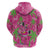 Aloha Hawaii Christmas Zip Hoodie Mele Kalikimaka Chill Flamingo Palaka Quilt Motifs - Polynesian Pride