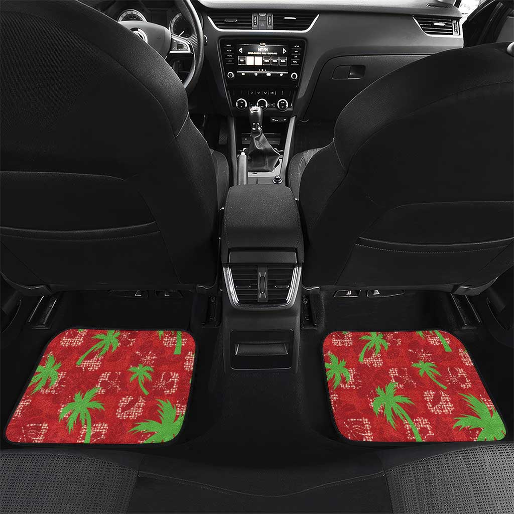 Aloha Hawaii Christmas Car Mats Mele Kalikimaka Windsurfing Santa Palaka Quilt Motifs - Polynesian Pride