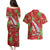 Aloha Hawaii Christmas Couples Matching Puletasi and Hawaiian Shirt Mele Kalikimaka Windsurfing Santa Palaka Quilt Motifs - Polynesian Pride