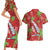 Aloha Hawaii Christmas Couples Matching Short Sleeve Bodycon Dress and Hawaiian Shirt Mele Kalikimaka Windsurfing Santa Palaka Quilt Motifs - Polynesian Pride