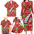 Aloha Hawaii Christmas Family Matching Long Sleeve Bodycon Dress and Hawaiian Shirt Mele Kalikimaka Windsurfing Santa Palaka Quilt Motifs - Polynesian Pride
