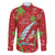 Aloha Hawaii Christmas Family Matching Off The Shoulder Long Sleeve Dress and Hawaiian Shirt Mele Kalikimaka Windsurfing Santa Palaka Quilt Motifs - Polynesian Pride