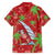 Aloha Hawaii Christmas Family Matching Off Shoulder Maxi Dress and Hawaiian Shirt Mele Kalikimaka Windsurfing Santa Palaka Quilt Motifs - Polynesian Pride