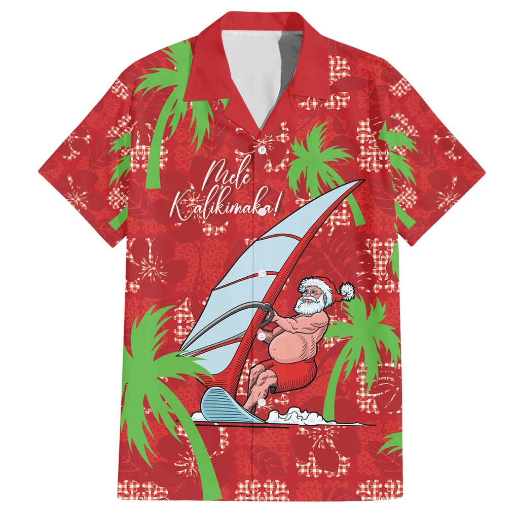 Aloha Hawaii Christmas Family Matching Tank Maxi Dress and Hawaiian Shirt Mele Kalikimaka Windsurfing Santa Palaka Quilt Motifs - Polynesian Pride