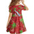 Aloha Hawaii Christmas Kid Short Sleeve Dress Mele Kalikimaka Windsurfing Santa Palaka Quilt Motifs - Polynesian Pride