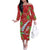Aloha Hawaii Christmas Off The Shoulder Long Sleeve Dress Mele Kalikimaka Windsurfing Santa Palaka Quilt Motifs - Polynesian Pride