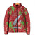 Aloha Hawaii Christmas Padded Jacket Mele Kalikimaka Windsurfing Santa Palaka Quilt Motifs - Polynesian Pride