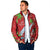 Aloha Hawaii Christmas Padded Jacket Mele Kalikimaka Windsurfing Santa Palaka Quilt Motifs - Polynesian Pride