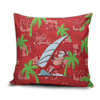 Aloha Hawaii Christmas Pillow Cover Mele Kalikimaka Windsurfing Santa Palaka Quilt Motifs - Polynesian Pride