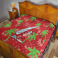 Aloha Hawaii Christmas Quilt Mele Kalikimaka Windsurfing Santa Palaka Quilt Motifs - Polynesian Pride