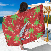 Aloha Hawaii Christmas Sarong Mele Kalikimaka Windsurfing Santa Palaka Quilt Motifs - Polynesian Pride