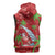 Aloha Hawaii Christmas Sleeveless Hoodie Mele Kalikimaka Windsurfing Santa Palaka Quilt Motifs - Polynesian Pride