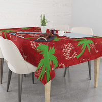 Aloha Hawaii Christmas Tablecloth Mele Kalikimaka Windsurfing Santa Palaka Quilt Motifs - Polynesian Pride
