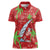 Aloha Hawaii Christmas Women Polo Shirt Mele Kalikimaka Windsurfing Santa Palaka Quilt Motifs - Polynesian Pride