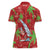 Aloha Hawaii Christmas Women Polo Shirt Mele Kalikimaka Windsurfing Santa Palaka Quilt Motifs - Polynesian Pride