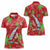 Aloha Hawaii Christmas Women Polo Shirt Mele Kalikimaka Windsurfing Santa Palaka Quilt Motifs - Polynesian Pride