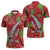 Aloha Hawaii Christmas Zipper Polo Shirt Mele Kalikimaka Windsurfing Santa Palaka Quilt Motifs - Polynesian Pride