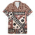 Bula Fiji Family Matching Puletasi Dress and Hawaiian Shirt Unique Masi Tapa Pattern LT14 Dad's Shirt - Short Sleeve Brown - Polynesian Pride