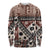 Bula Fiji Long Sleeve Shirt Unique Masi Tapa Pattern LT14 Unisex Brown - Polynesian Pride
