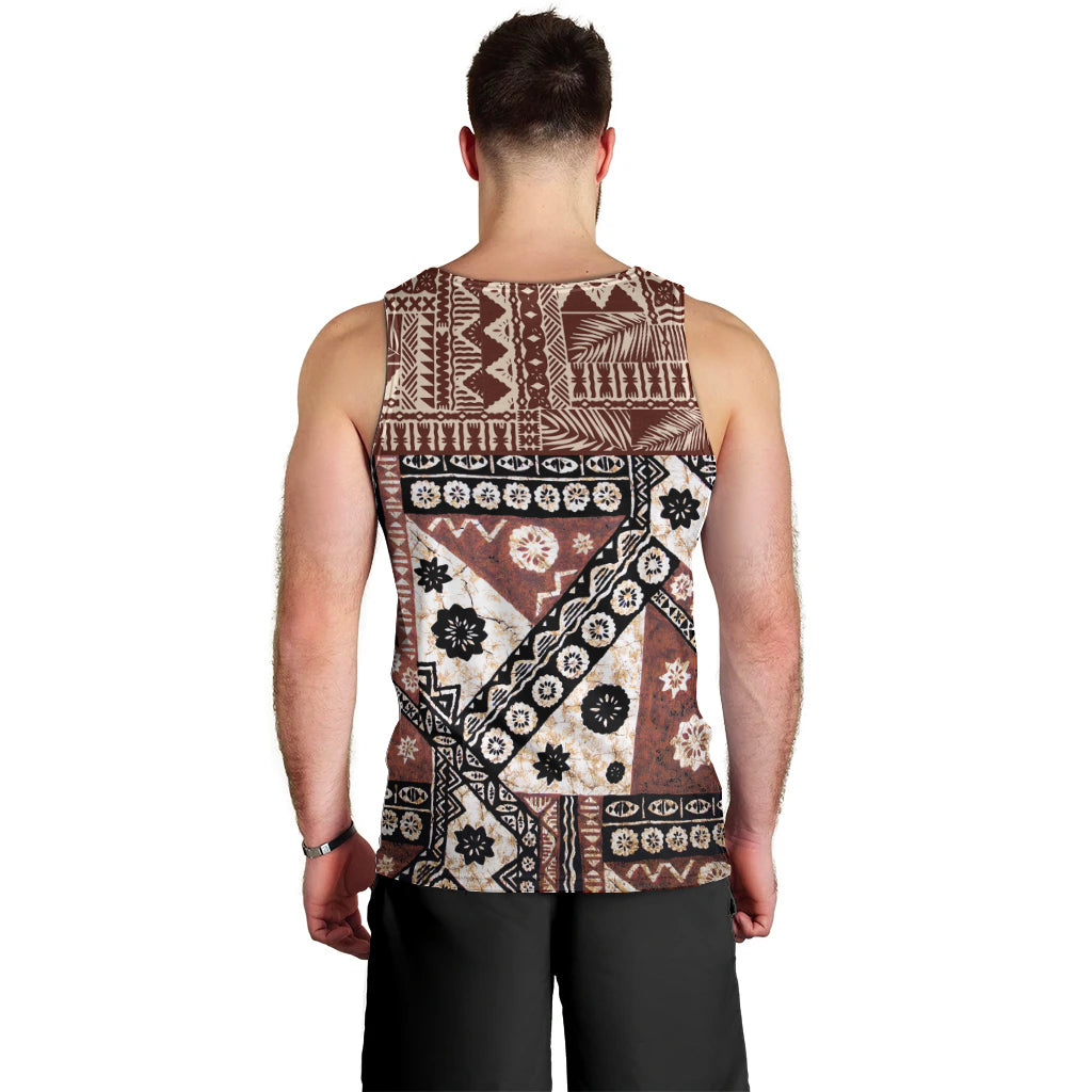 Bula Fiji Men Tank Top Unique Masi Tapa Pattern LT14 - Polynesian Pride