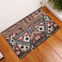 Bula Fiji Rubber Doormat Unique Masi Tapa Pattern LT14